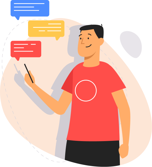 person checking messages